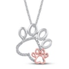 Thumbnail Image 1 of Diamond Paw Necklace Sterling Silver & 10K Rose Gold 18&quot;