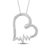 Thumbnail Image 1 of Diamond Heartbeat Necklace 1/20 ct tw Sterling Silver 18&quot;