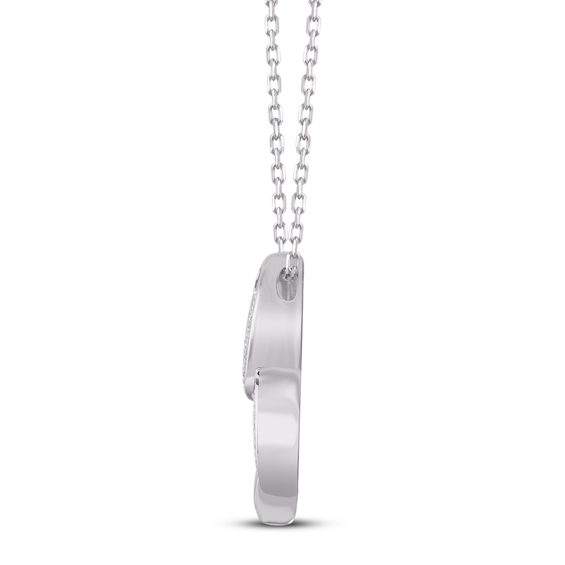 Main Image 2 of Diamond Heartbeat Necklace 1/20 ct tw Sterling Silver 18&quot;