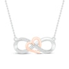 Thumbnail Image 1 of Diamond Heart/Infinity Necklace Sterling Silver & 10K Rose Gold 18&quot;