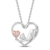 Thumbnail Image 1 of Diamond Cat Necklace 1/10 ct tw Sterling Silver & 10K Rose Gold 18&quot;