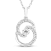 Thumbnail Image 1 of Encircled by Love Diamond Necklace 1/3 ct tw Round-cut 10K White Gold 18&quot;