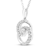 Thumbnail Image 2 of Encircled by Love Diamond Necklace 1/3 ct tw Round-cut 10K White Gold 18&quot;