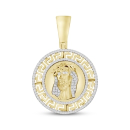 Men's Diamond Christ Pendant 1/2 ct tw Round-cut 10K Yellow Gold