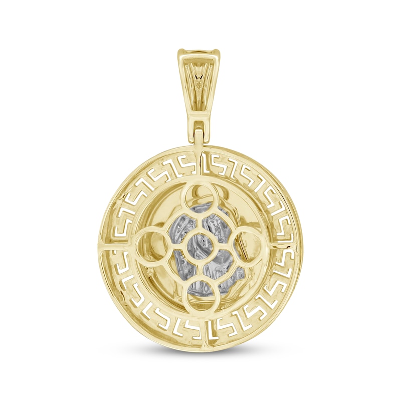 Main Image 4 of Men's Diamond Christ Pendant 1/2 ct tw Round-cut 10K Yellow Gold