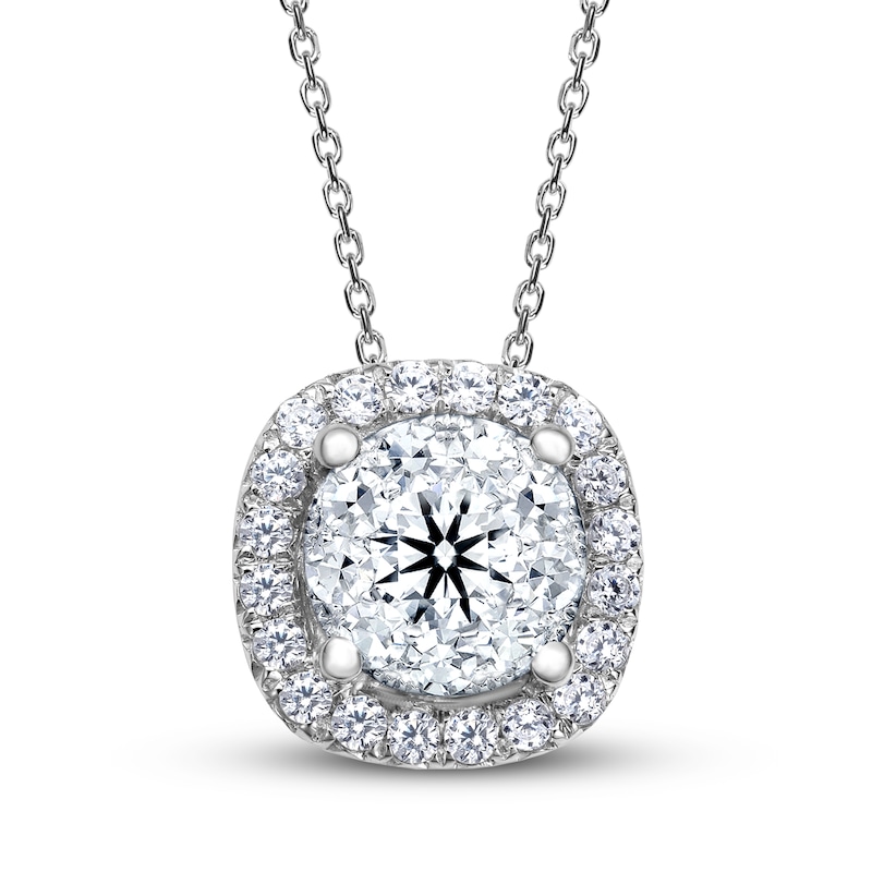 Main Image 1 of Diamond Necklace 1/2 ct tw Round-Cut 14K White Gold 18&quot;