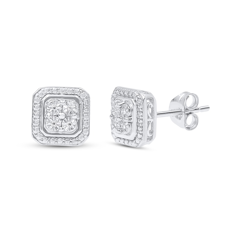 Main Image 2 of 1/10 ct wt Diamond Ring, Necklace & Earrings Boxed Set Sterling Silver 18&quot; - Size 7