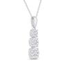 Thumbnail Image 2 of Diamond Three-Stone Necklace 1/2 ct tw Round-Cut 10K White Gold 18&quot;