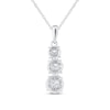 Thumbnail Image 3 of Diamond Three-Stone Necklace 1/2 ct tw Round-Cut 10K White Gold 18&quot;