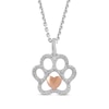 Thumbnail Image 1 of Diamond Paw Necklace Sterling Silver & 10K Rose Gold 18&quot;