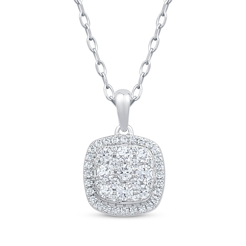 Main Image 1 of Diamond Necklace 1/2 ct tw Round-Cut 10K White Gold 18&quot;