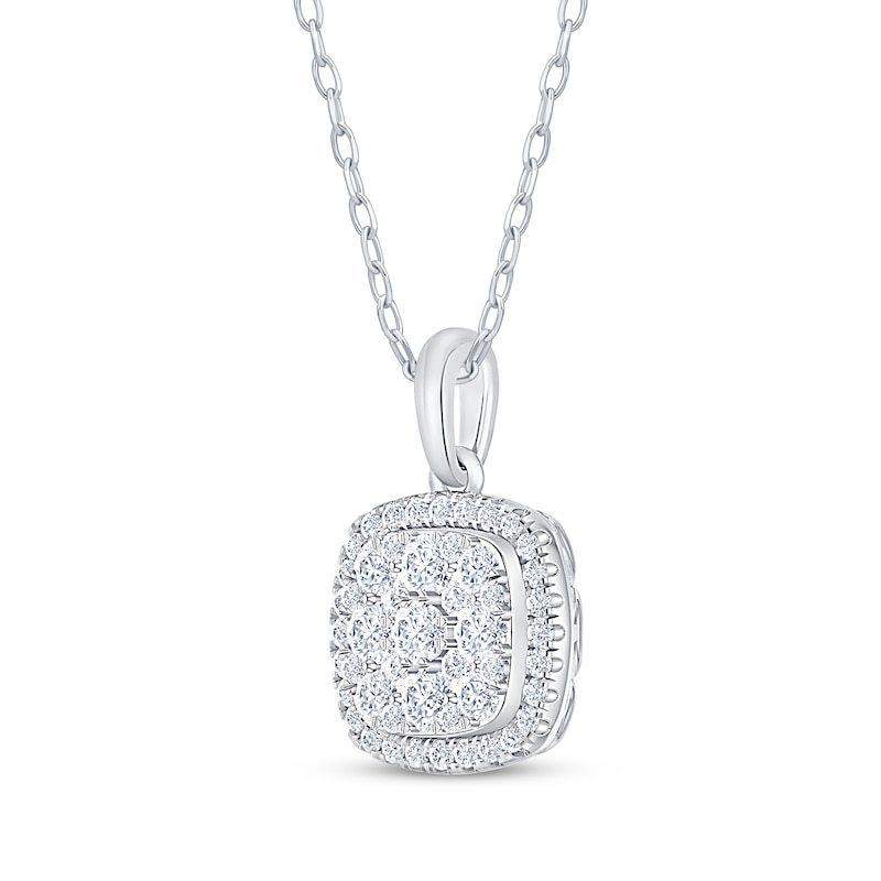 Main Image 2 of Diamond Necklace 1/2 ct tw Round-Cut 10K White Gold 18&quot;