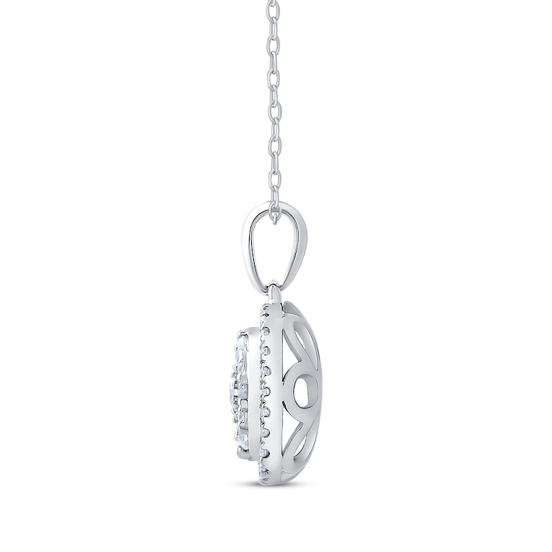 Main Image 3 of Diamond Necklace 1/2 ct tw Round-Cut 10K White Gold 18&quot;