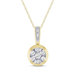 Diamond Necklace 1/8 ct tw Round-Cut 10K Two-Tone Gold 18&quot;