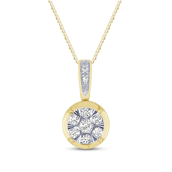 Diamond Necklace 1/8 ct tw Round-Cut 10K Two-Tone Gold 18"