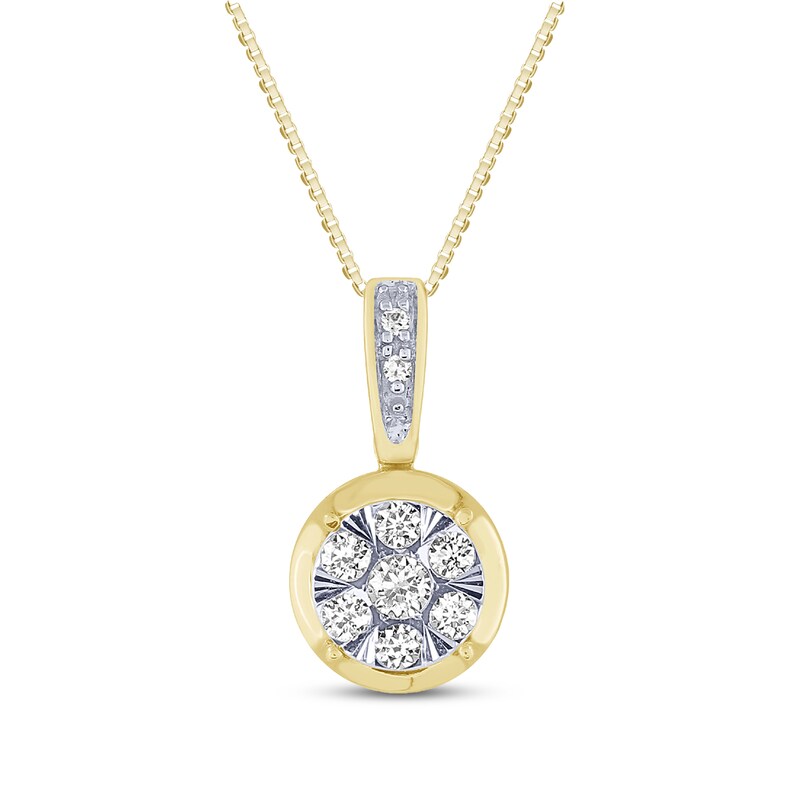 Main Image 1 of Diamond Necklace 1/8 ct tw Round-Cut 10K Two-Tone Gold 18"