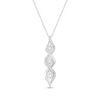 Thumbnail Image 1 of Memories Moments Magic Three-Stone Diamond Necklace 1/6 ct tw Round-Cut 10K White Gold 19&quot;