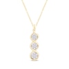 Thumbnail Image 1 of Memories Moments Magic Diamond 3-Stone Necklace 1/4 ct tw Round-cut 10K Yellow Gold 19&quot;