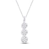 Thumbnail Image 1 of Diamond 3-Stone Necklace 1/4 ct tw Round-cut 10K White Gold 19&quot;