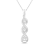 Thumbnail Image 1 of Diamond 3-Stone Necklace 1/10 ct tw Round-cut Sterling Silver 19&quot;