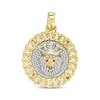 Thumbnail Image 1 of Men's Lab-Created Ruby & Diamond Lion Pendant 3/8 ct tw 10K Yellow Gold