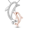 Thumbnail Image 1 of Diamond Dolphin Necklace 1/20 ct tw Sterling Silver & 10K Rose Gold 18&quot;