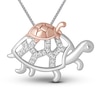 Thumbnail Image 1 of Diamond Turtle Necklace 1/15 ct tw Sterling Silver & 10K Rose Gold 18&quot;