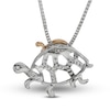 Thumbnail Image 3 of Diamond Turtle Necklace 1/15 ct tw Sterling Silver & 10K Rose Gold 18&quot;