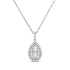 Thumbnail Image 1 of Forever Connected Diamond Necklace 1/2 ct tw Pear & Round-cut 10K White Gold 18&quot;