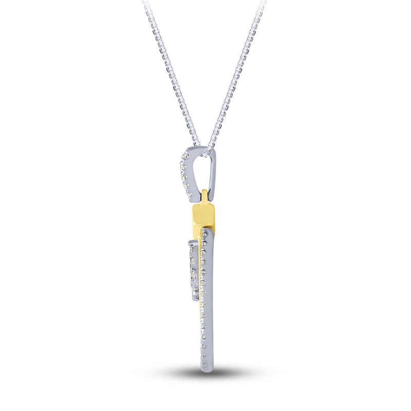 Main Image 2 of Diamond Necklace 1/3 ct tw Round-cut 10K Two-Tone Gold 18&quot;