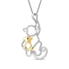 Thumbnail Image 1 of Monkey Diamond Necklace 1/6 ct tw Round-cut Sterling Silver & 10K Yellow Gold 18&quot;