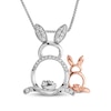 Thumbnail Image 1 of Bunny Diamond Necklace 1/8 ct tw Round-cut Sterling Silver & 10K Rose Gold 18&quot;