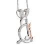 Thumbnail Image 2 of Bunny Diamond Necklace 1/8 ct tw Round-cut Sterling Silver & 10K Rose Gold 18&quot;