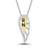 Thumbnail Image 0 of Diamond Angel/RN Necklace 1/15 ct tw Round-cut Sterling Silver & 10K Yellow Gold 18"