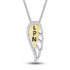 Thumbnail Image 1 of Diamond Angel/LPN Necklace 1/15 ct tw Round-cut Sterling Silver & 10K Yellow Gold 18&quot;