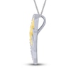 Thumbnail Image 2 of Diamond Angel/LPN Necklace 1/15 ct tw Round-cut Sterling Silver & 10K Yellow Gold 18&quot;