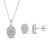 Thumbnail Image 1 of Diamond Necklace & Earrings Gift Set 1 ct tw Round-Cut 10K White Gold 18&quot;