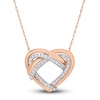 Thumbnail Image 1 of Diamond Heart Necklace 1/5 ct tw Round-Cut 10K Two-Tone Gold 17&quot;