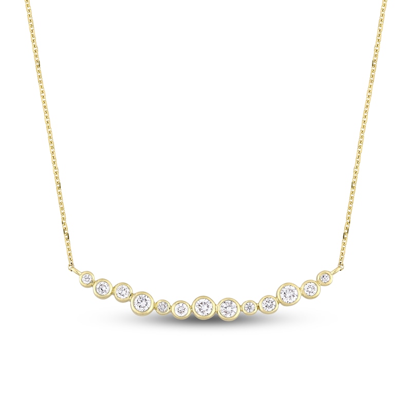 Main Image 1 of Diamond Necklace 1/2 ct tw Round-Cut 14K Yellow Gold 17&quot;