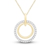 Thumbnail Image 0 of Diamond Circle Necklace 1/5 ct tw Round-cut 10K Yellow Gold & Sterling Silver 19"