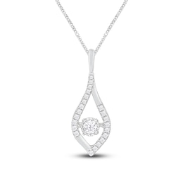 Unstoppable Love Diamond Necklace 1/3 ct tw Round-cut 10K White Gold 19&quot;