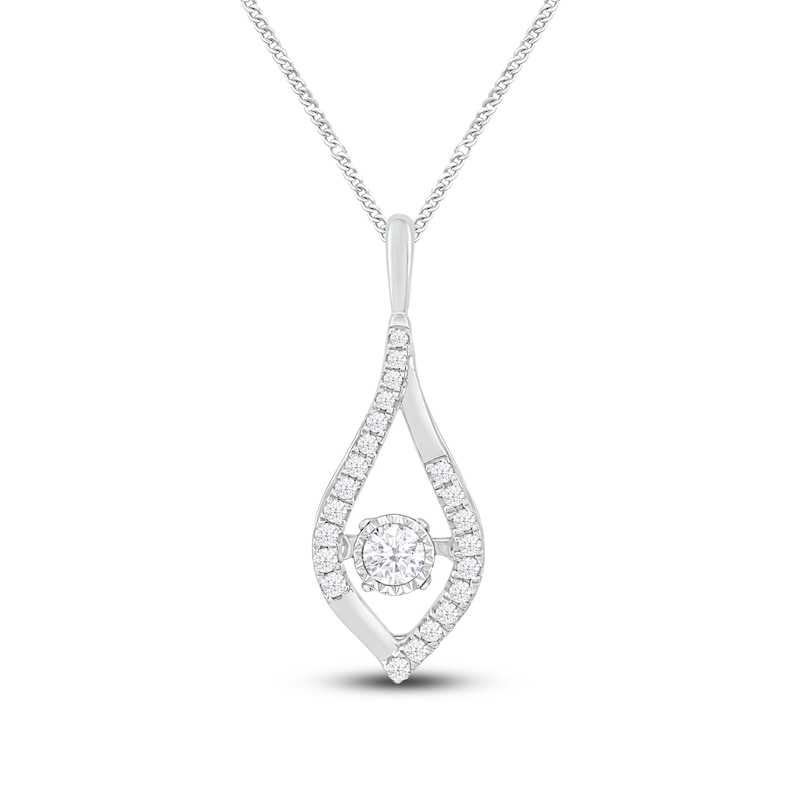 Main Image 1 of Unstoppable Love Diamond Necklace 1/3 ct tw Round-cut 10K White Gold 19&quot;