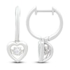 Thumbnail Image 1 of Unstoppable Love Diamond Heart Earrings 1/10 ct tw Round-cut Sterling Silver