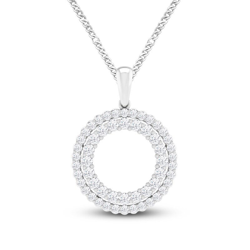 Diamond Necklace 1/2 ct tw Round 10K White Gold