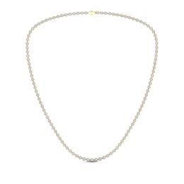 Men's Diamond Tennis Necklace 3 ct tw Round-cut 10K Yellow Gold 22&quot;