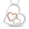 Thumbnail Image 1 of Diamond Heart Necklace 1/15 ct tw Round-cut Sterling Silver & 10K Rose Gold 18&quot;