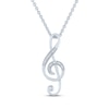 Thumbnail Image 1 of Diamond Treble Clef Necklace Sterling Silver 18"