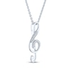 Thumbnail Image 2 of Diamond Treble Clef Necklace Sterling Silver 18"