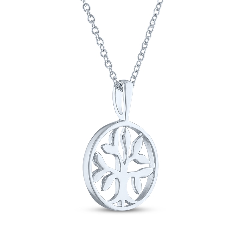 Main Image 4 of Diamond Tree of Life Necklace Sterling Silver 18&quot;