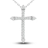 Thumbnail Image 0 of Diamond Cross Necklace 1/4 ct tw Round-cut 10K White Gold 18"